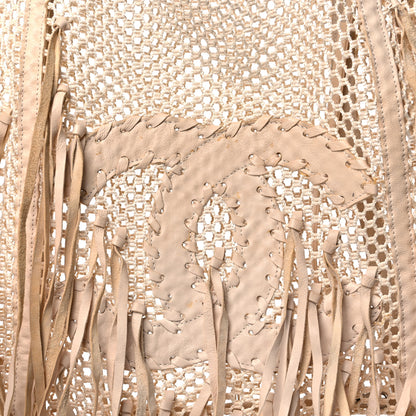 Chanel Calfskin Fringe Large La Madrague Tote Dark White 8 of 15