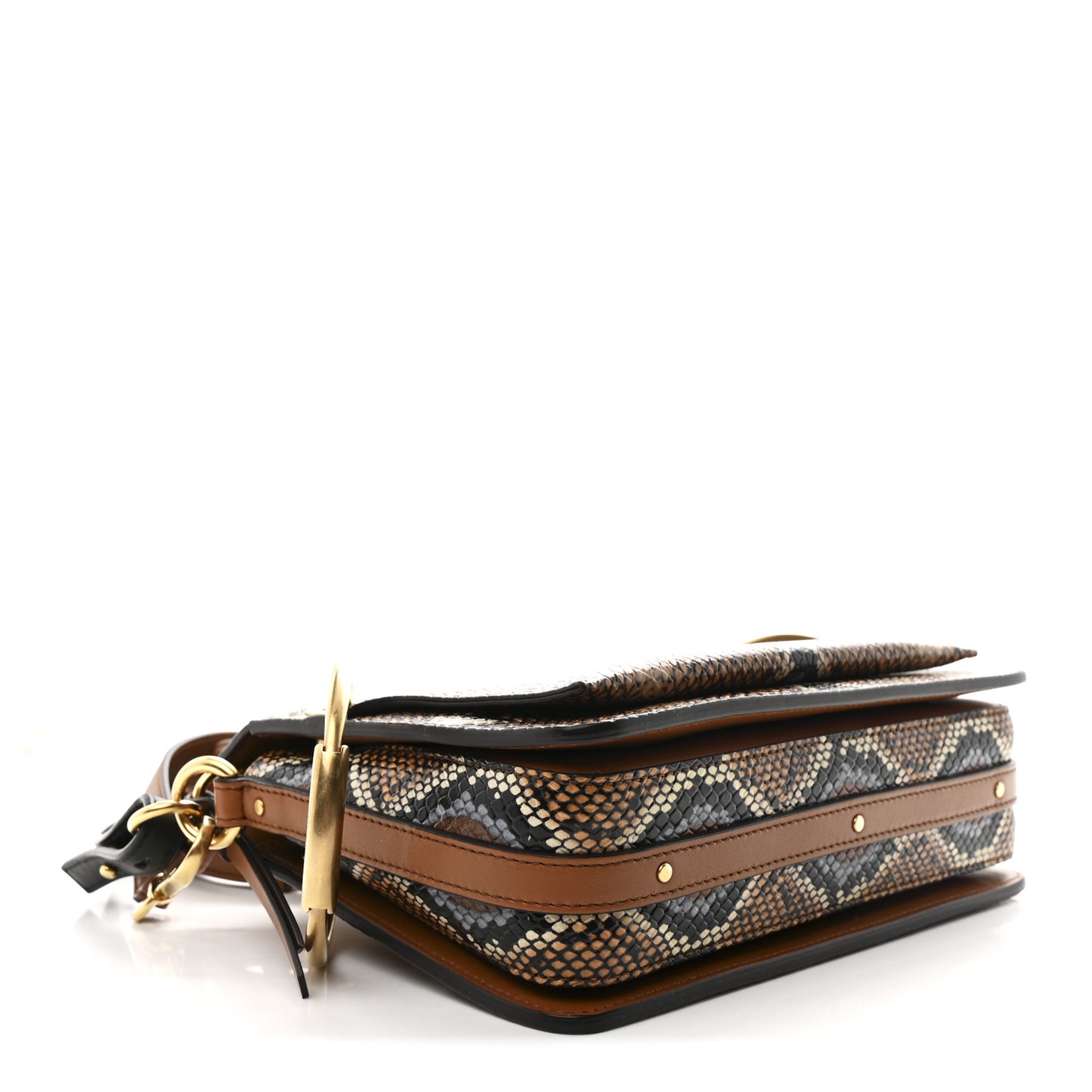 Calfskin Snakeskin Embossed Small Roy Bag Multicolor