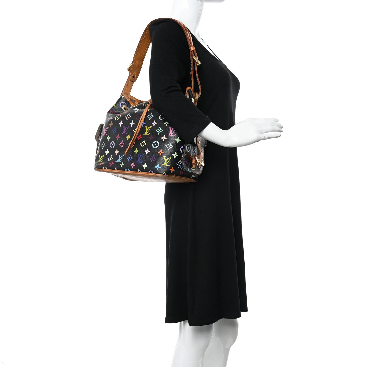 Louis Vuitton Monogram Multicolor Petit Noe Black 2 of 11