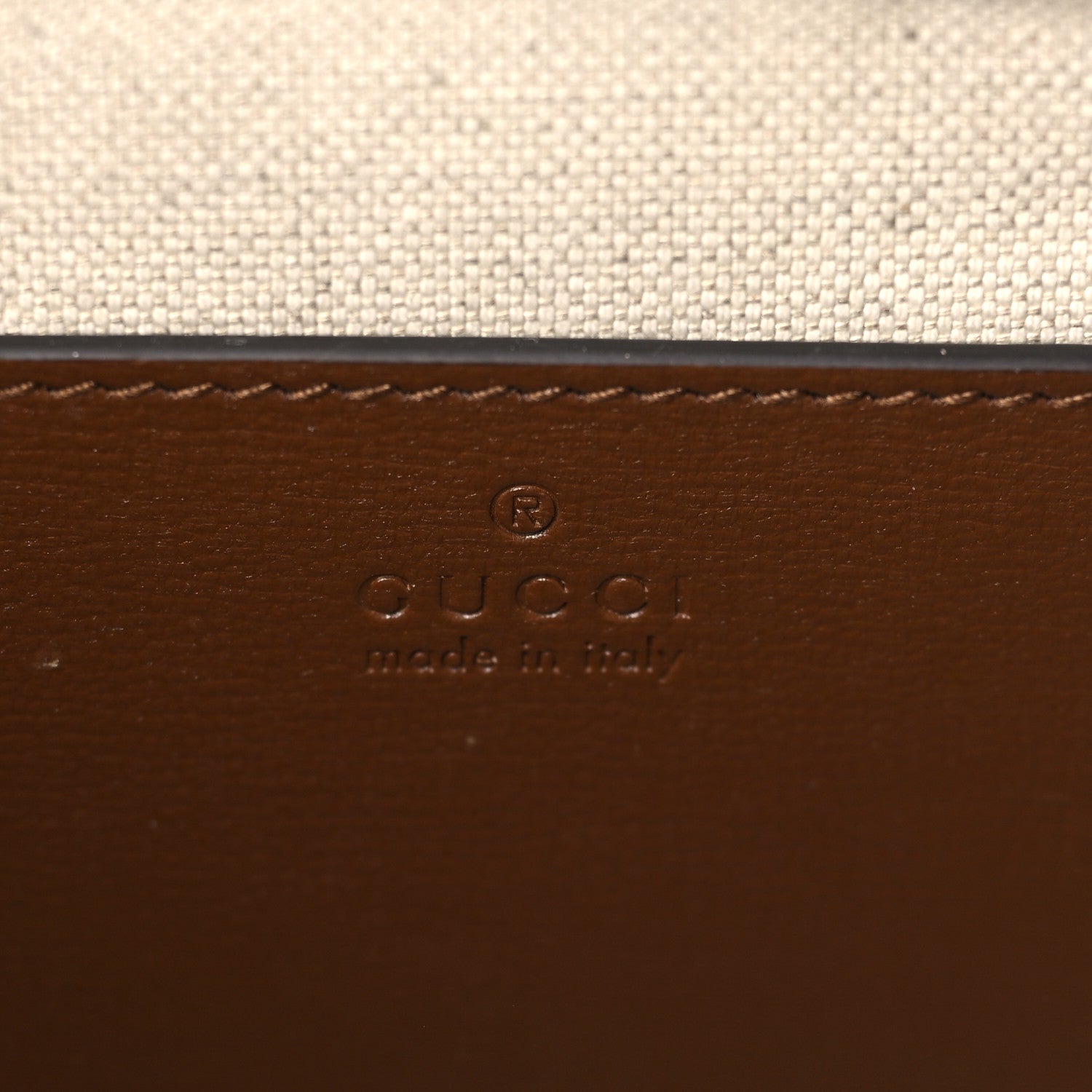 Gucci GG Supreme Monogram Textured Calfskin Retro Interlocking G Holster Bag Beige Ebony Brown Sugar 6 of 8
