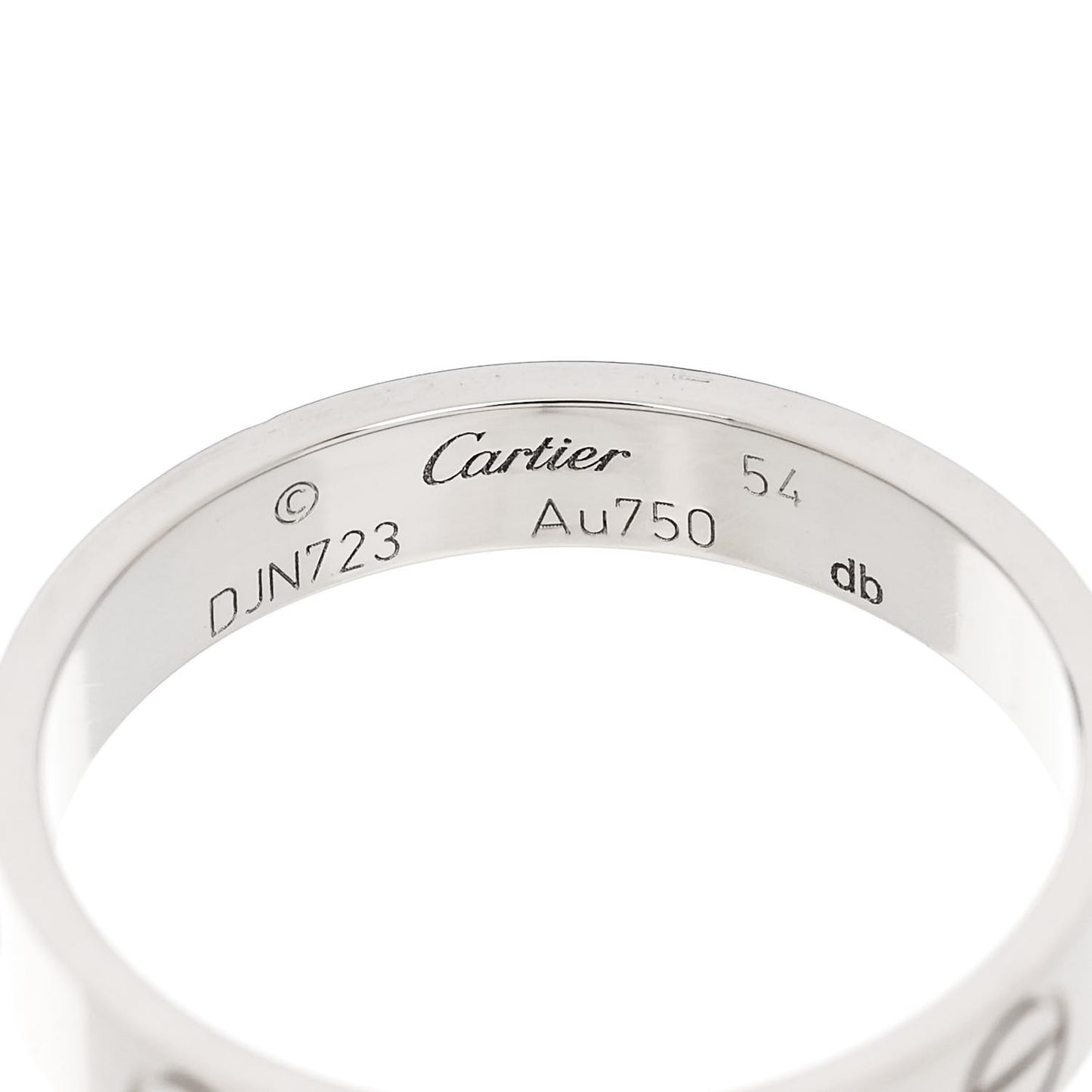 18K White Gold 3.5mm LOVE Wedding Band Ring 54 7