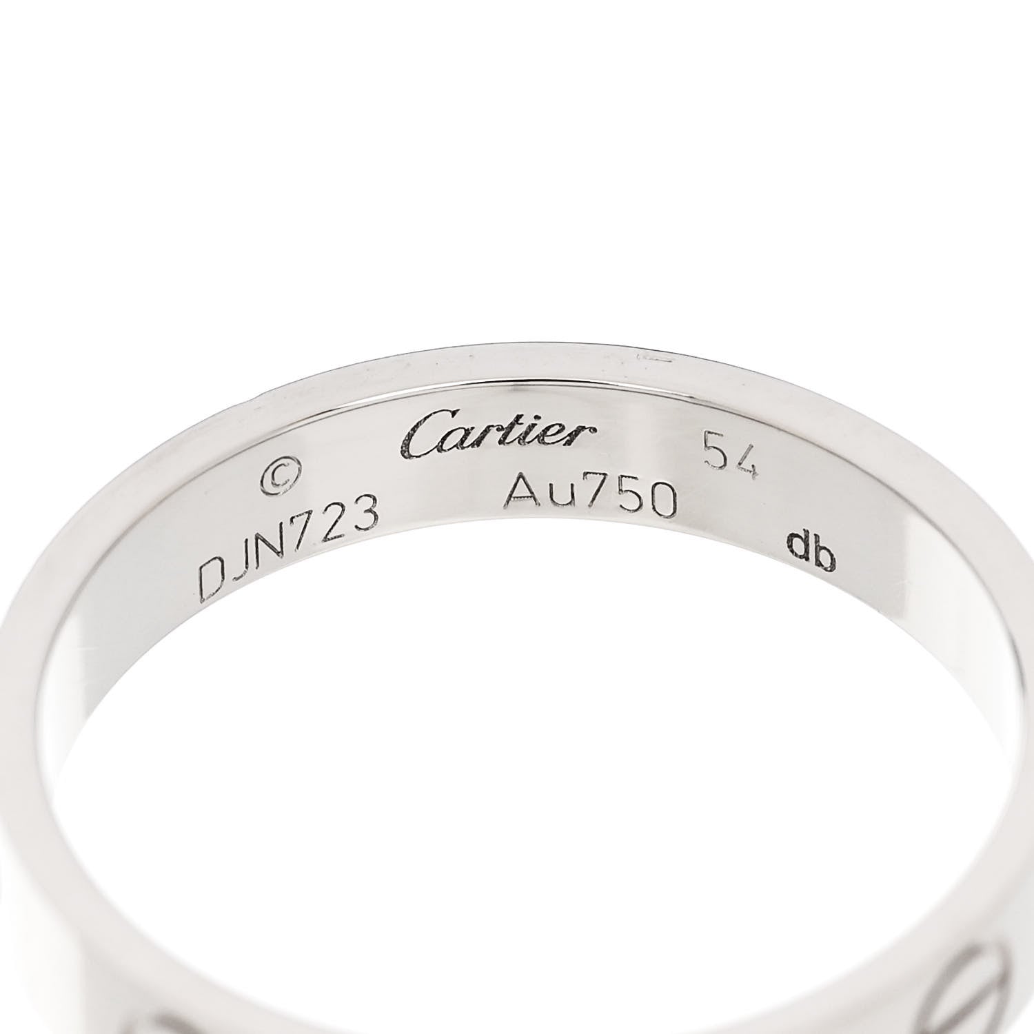 Cartier 18K White Gold 3.5mm LOVE Wedding Band Ring 54 7 4 of 5