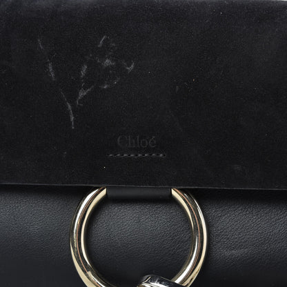 Chloe Suede Calfskin Small Faye Shoulder Bag Black 10 of 10