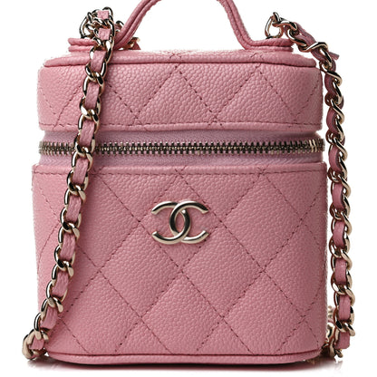 Chanel Caviar Quilted Small Handle With Care Vanity Case With Chain Pink 8 of 13