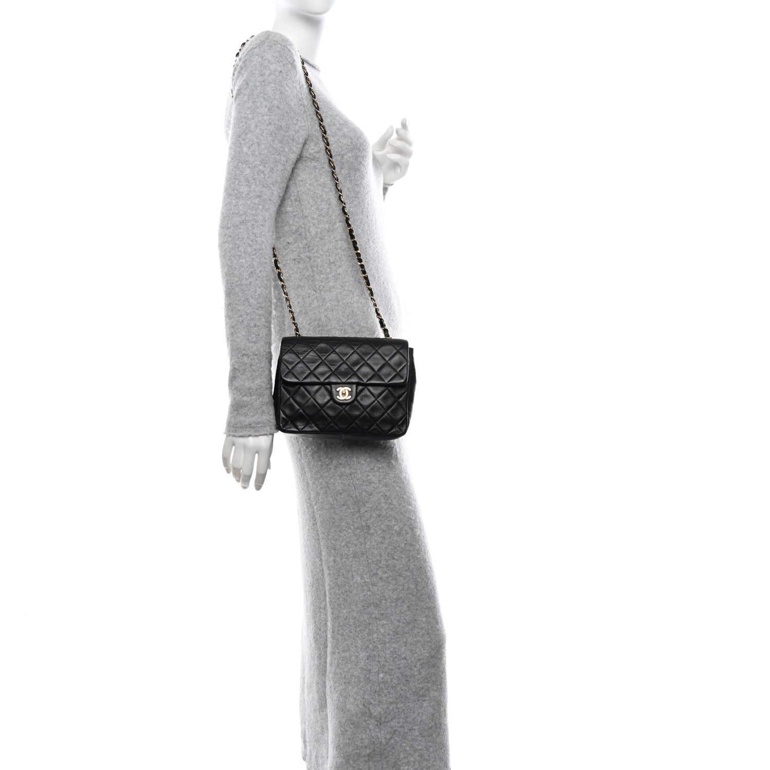 Chanel Lambskin Quilted Small Single Flap Bag Black 2 of 12