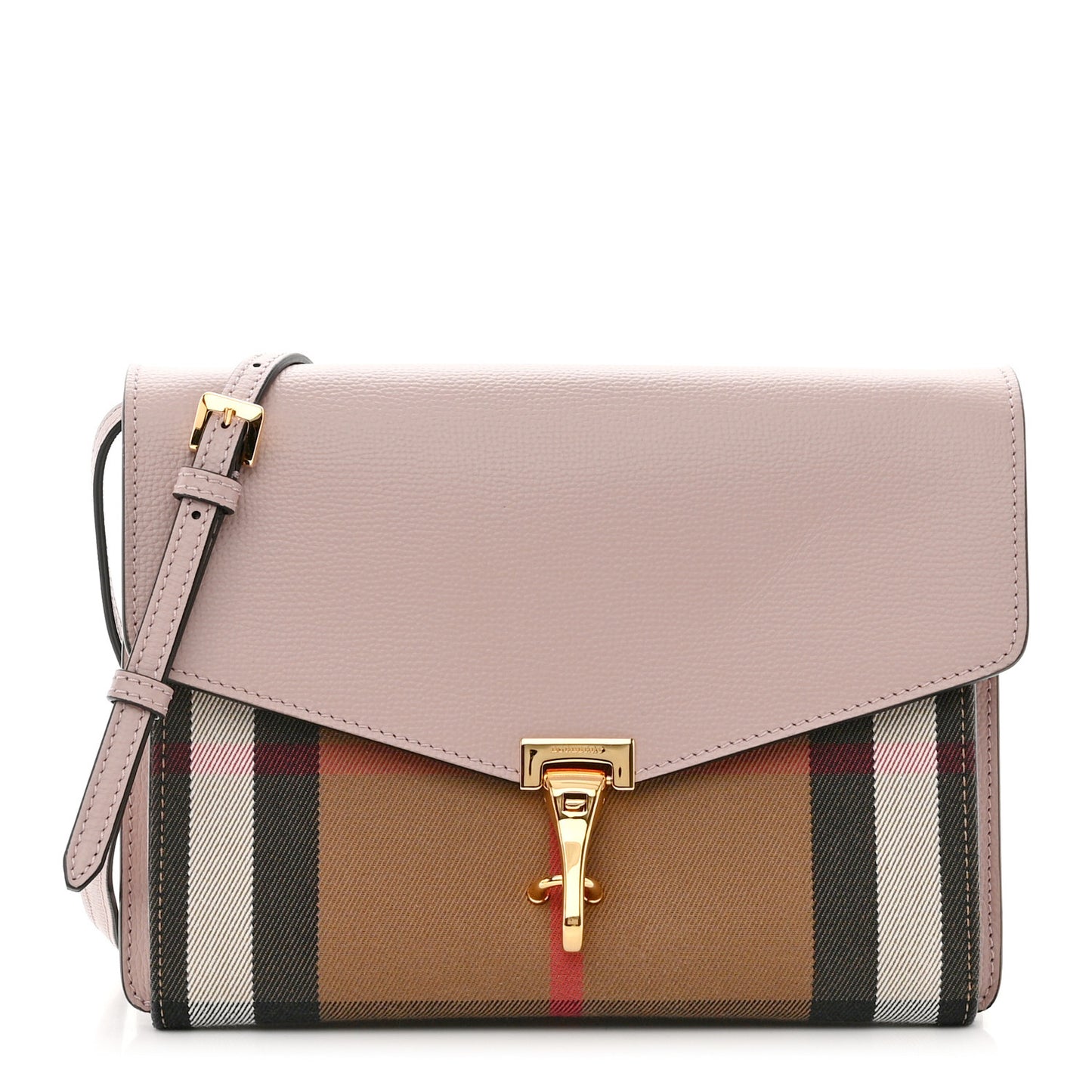 Derby Calfskin House Check Small Macken Crossbody Bag Pale Orchid
