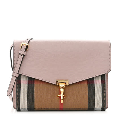 Burberry Derby Calfskin House Check Small Macken Crossbody Bag Pale Orchid 1 of 9