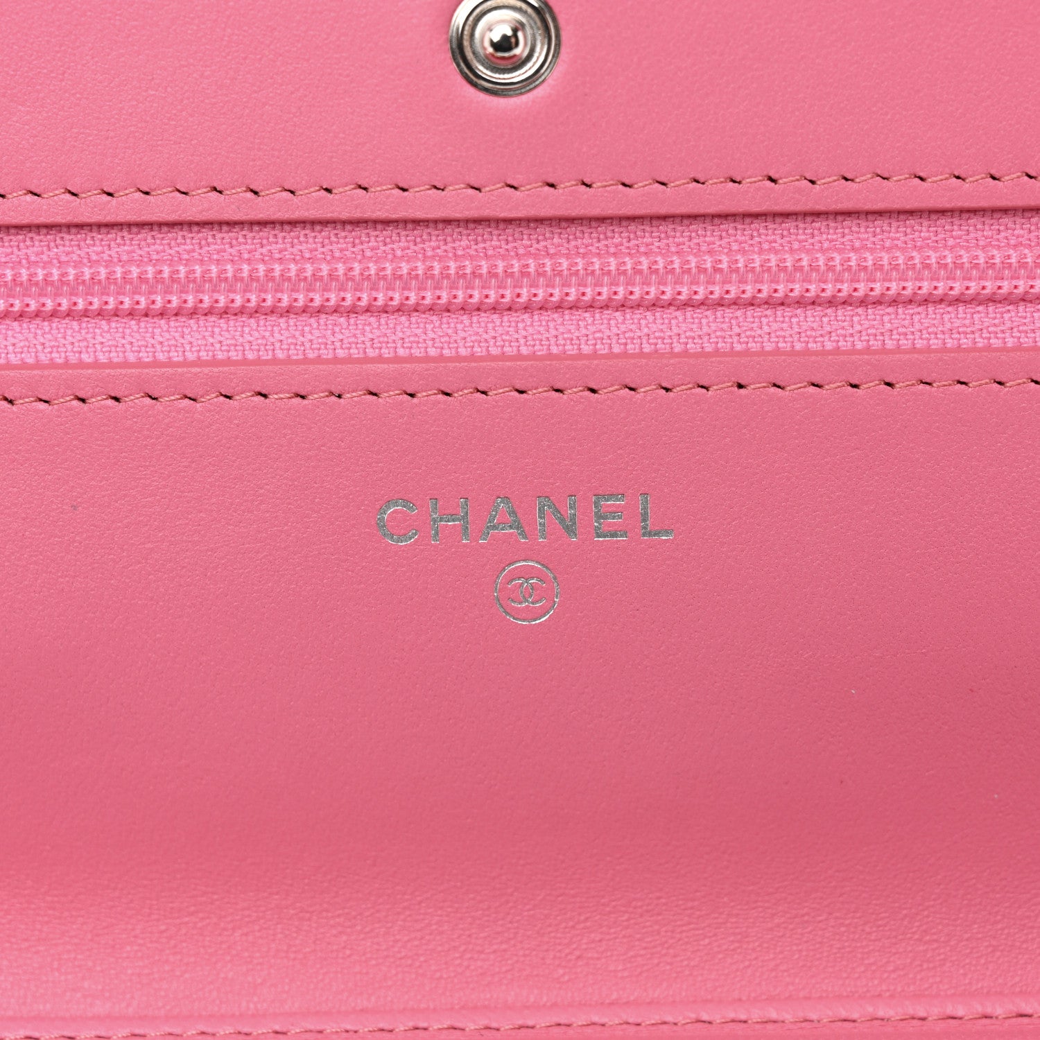 Chanel Lambskin Quilted Wallet On Chain WOC Pink 6 of 17