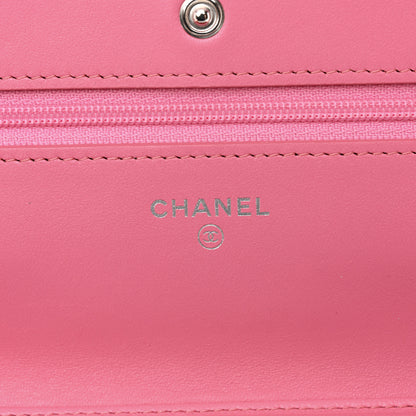 Chanel Lambskin Quilted Wallet On Chain WOC Pink 6 of 17