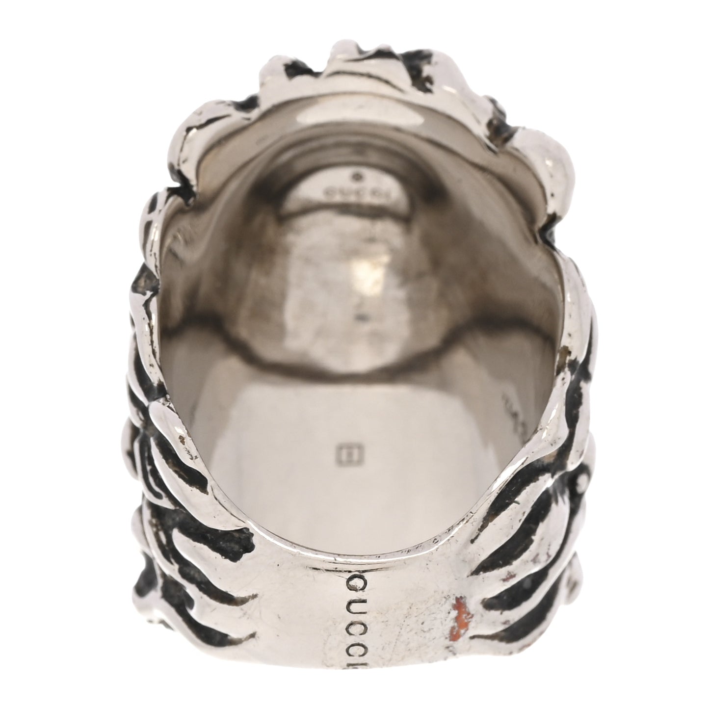 Metal Crystal Lion Head Ring 53 6.25 Pink Silver