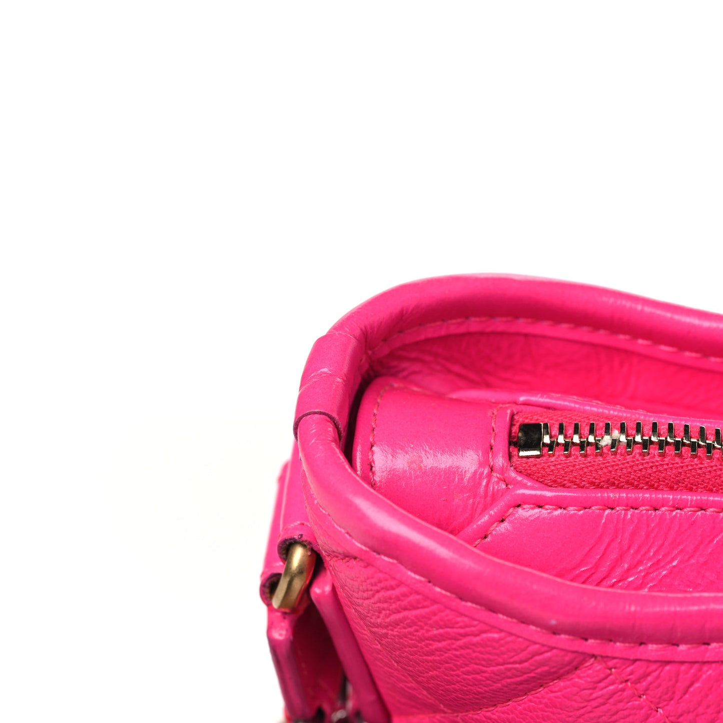 Goatskin Quilted Small Gabrielle Hobo Pink