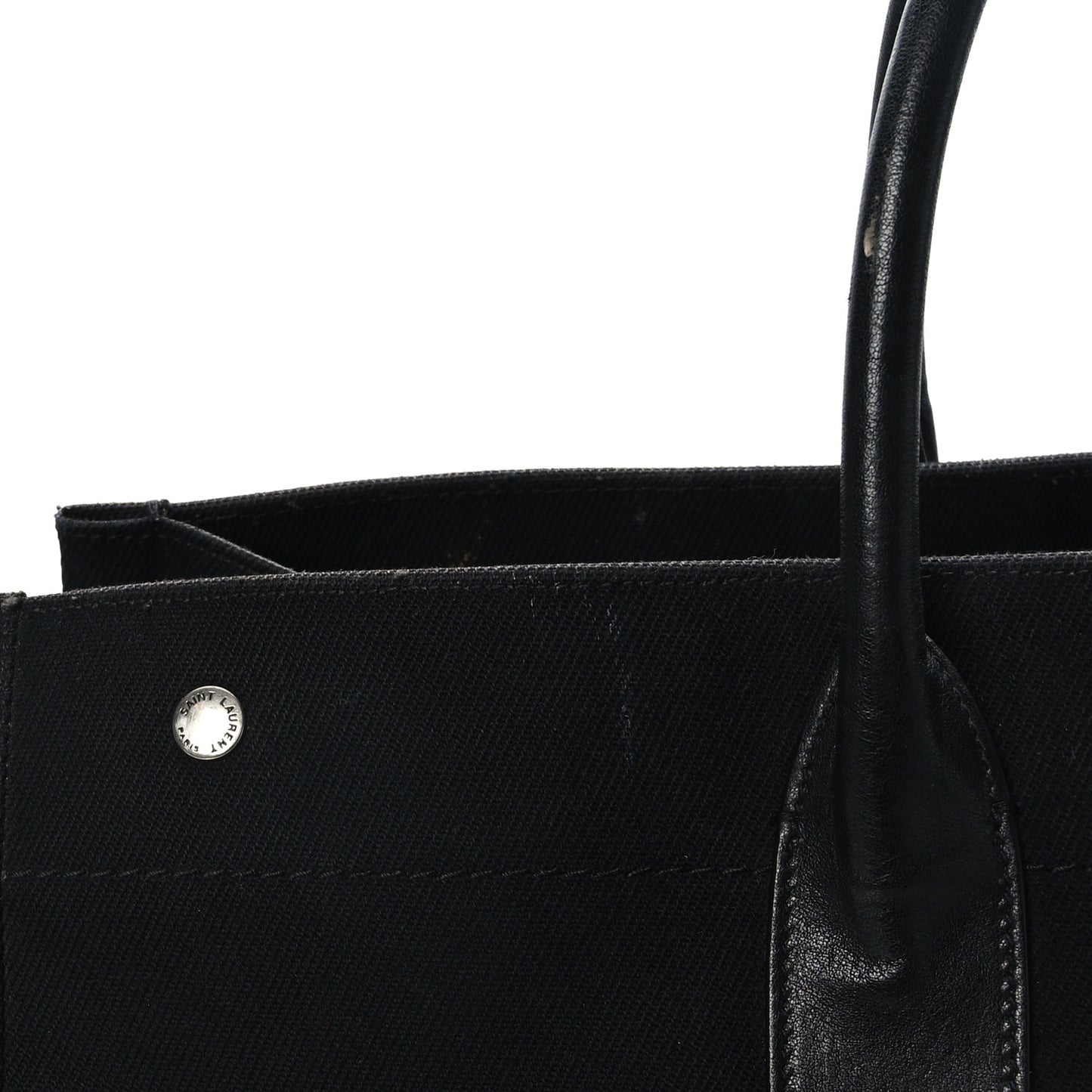 Linen Calfskin Rive Gauche Tote Black