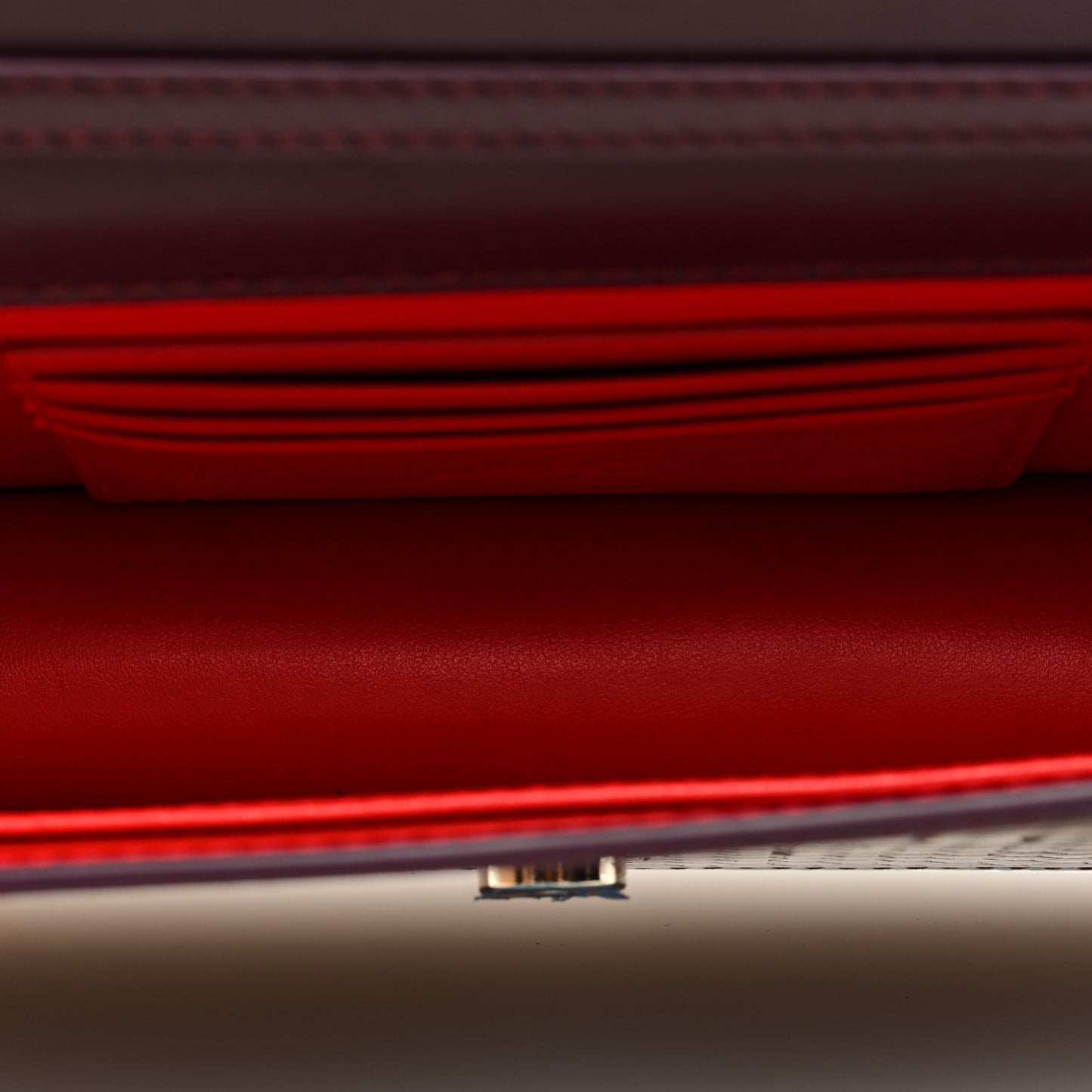Patent Birdy Snakeskin Embossed Loubi54 Crossbody Clutch Merlot