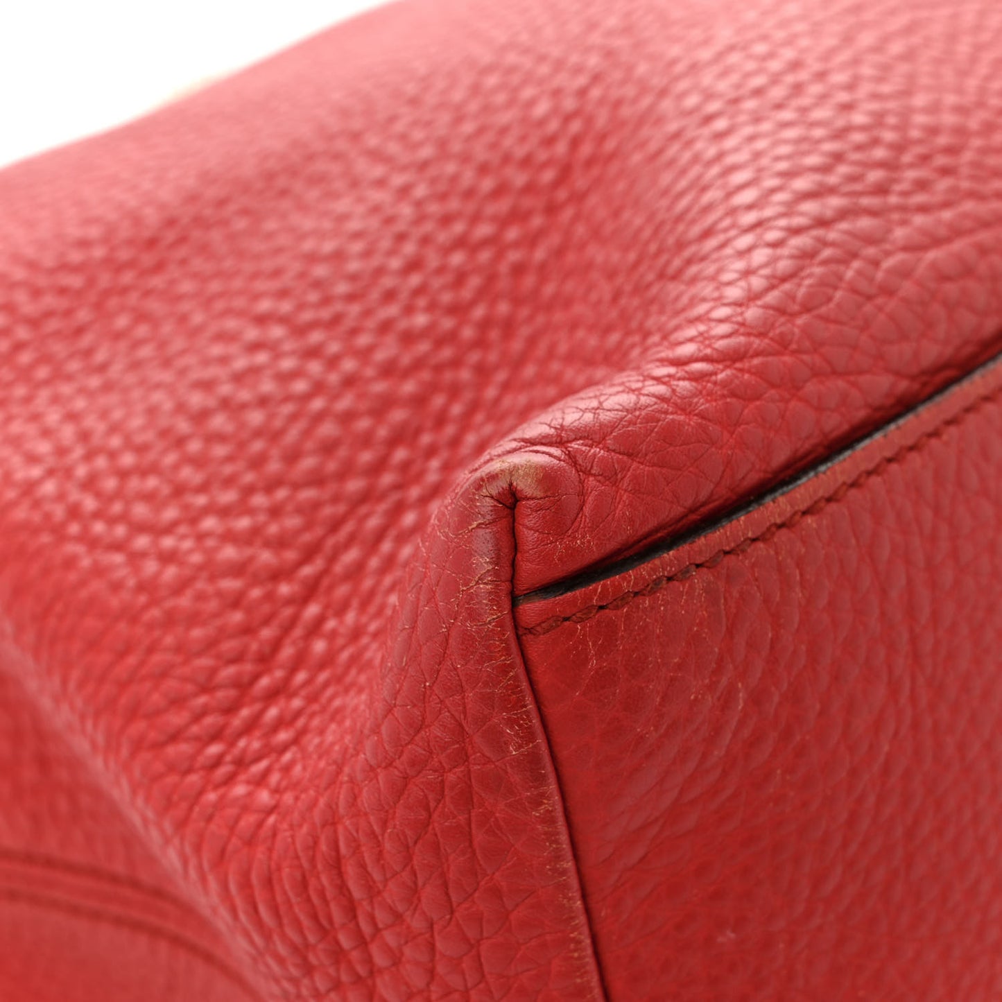 Pebbled Calfskin Medium Soho Chain Shoulder Bag Sun Orange
