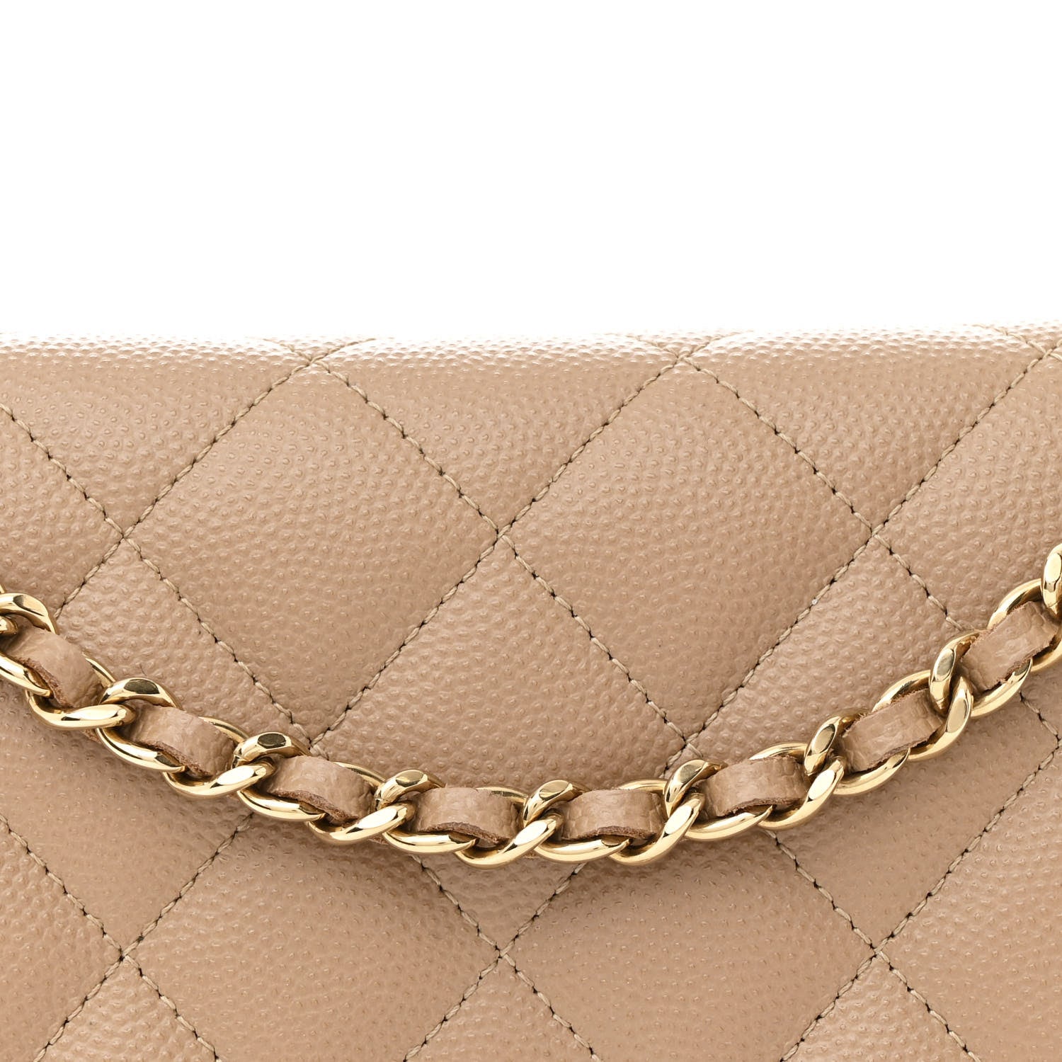 Chanel Caviar Quilted Wallet on Chain WOC Dark Beige 9 of 12