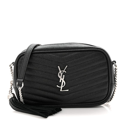 Saint Laurent Grain De Poudre Matelasse Monogram Mini Lou Camera Bag Black 1 of 10