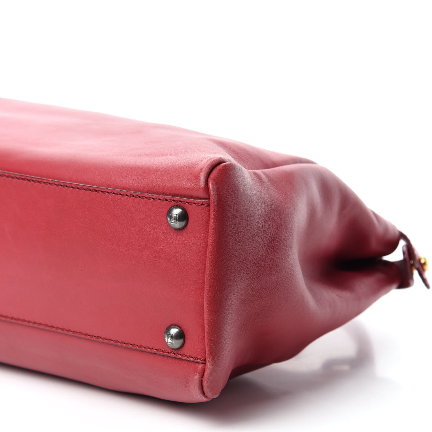 Fendi Vitello Suede Medium Peekaboo Iconic Satchel Rubino Peonia 8 of 18