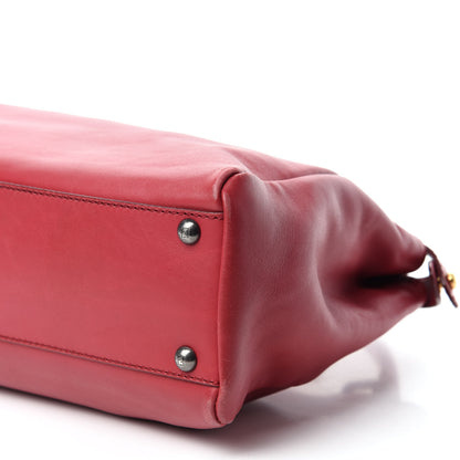 Fendi Vitello Suede Medium Peekaboo Iconic Satchel Rubino Peonia 8 of 18