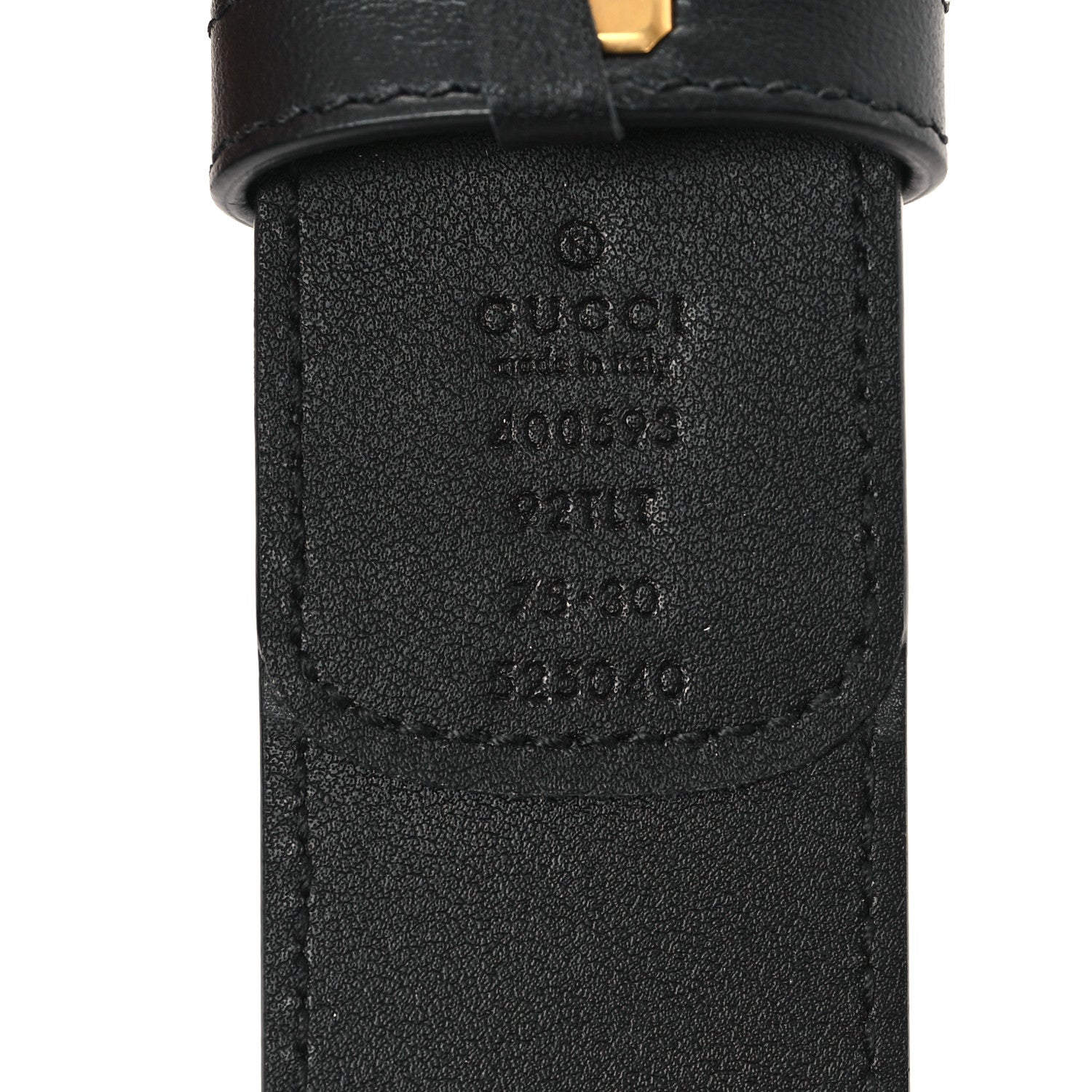 Gucci GG Supreme Monogram Matte Plutone Calfskin Double G 40mm Belt 75 30 Beige Ebony Black 3 of 4