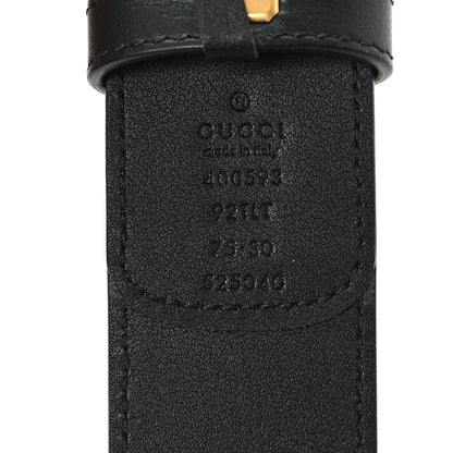 Gucci GG Supreme Monogram Matte Plutone Calfskin Double G 40mm Belt 75 30 Beige Ebony Black 3 of 4