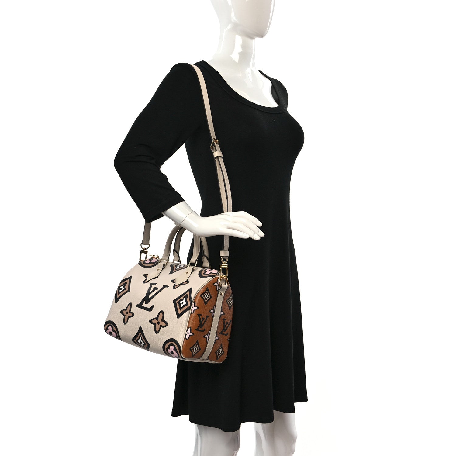 Louis Vuitton Monogram Giant Wild At Heart Speedy Bandouliere 25 Creme 2 of 10