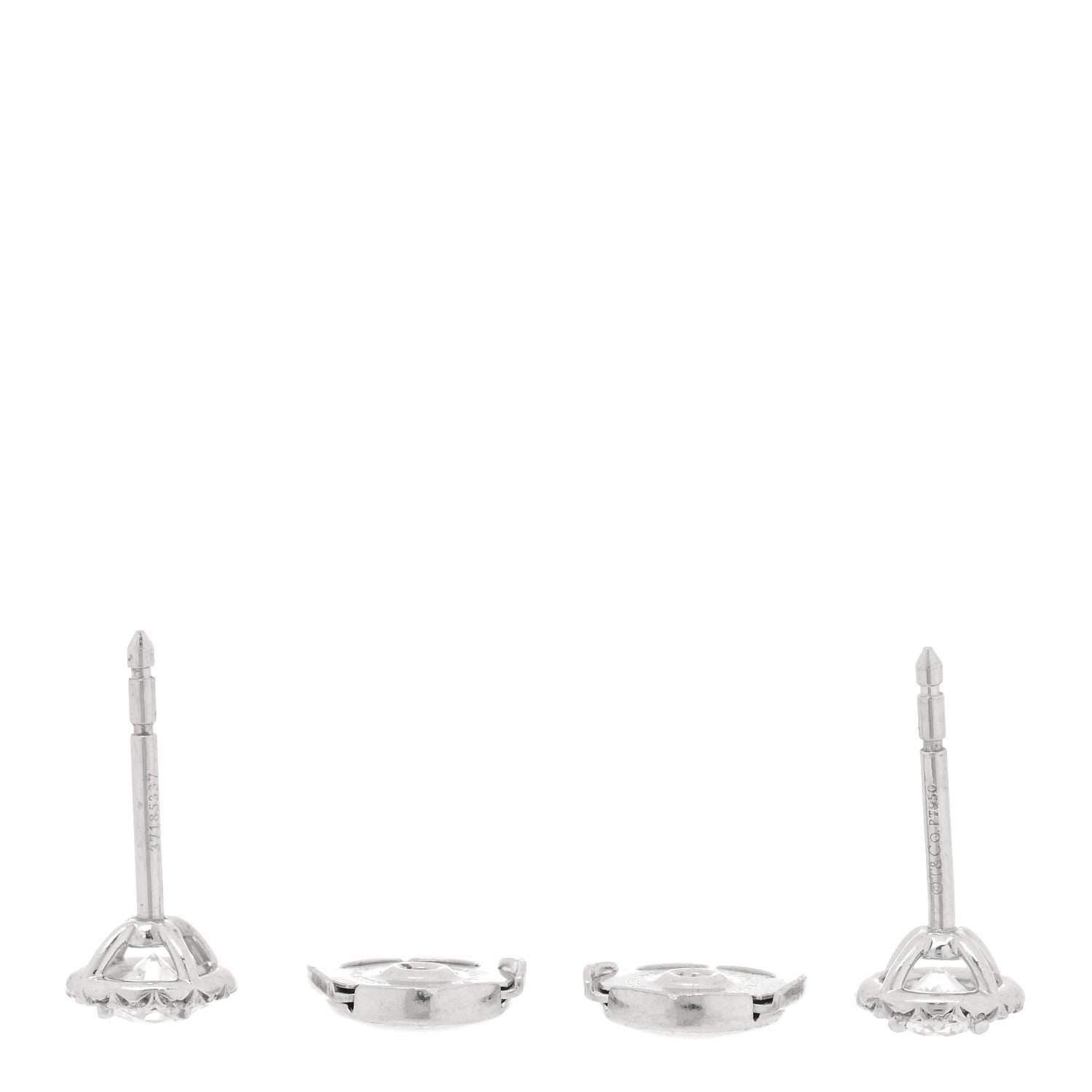 Tiffany Platinum Diamond .50ctw Soleste Earrings 3 of 5