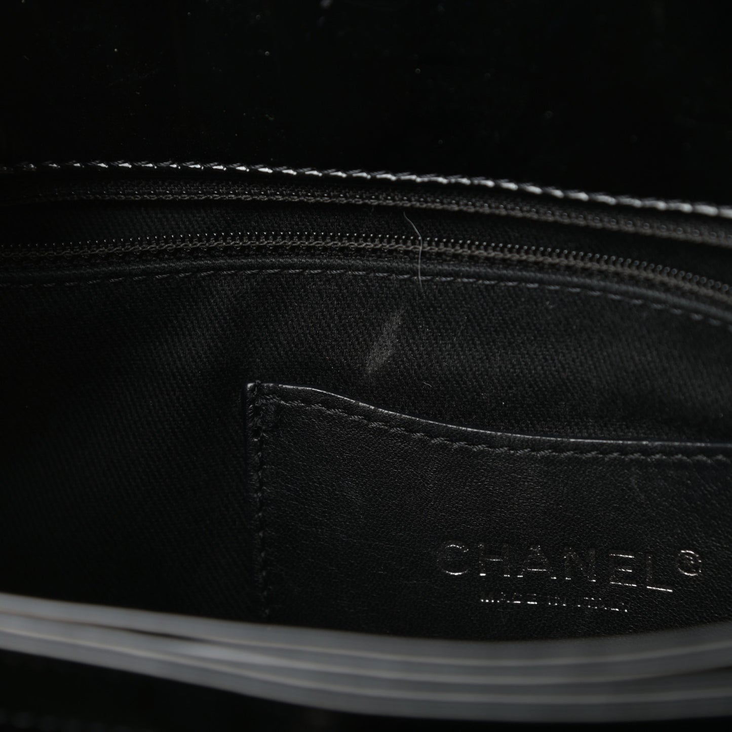 Patent Quilted Large Just Mademoiselle Bowling Bag Black