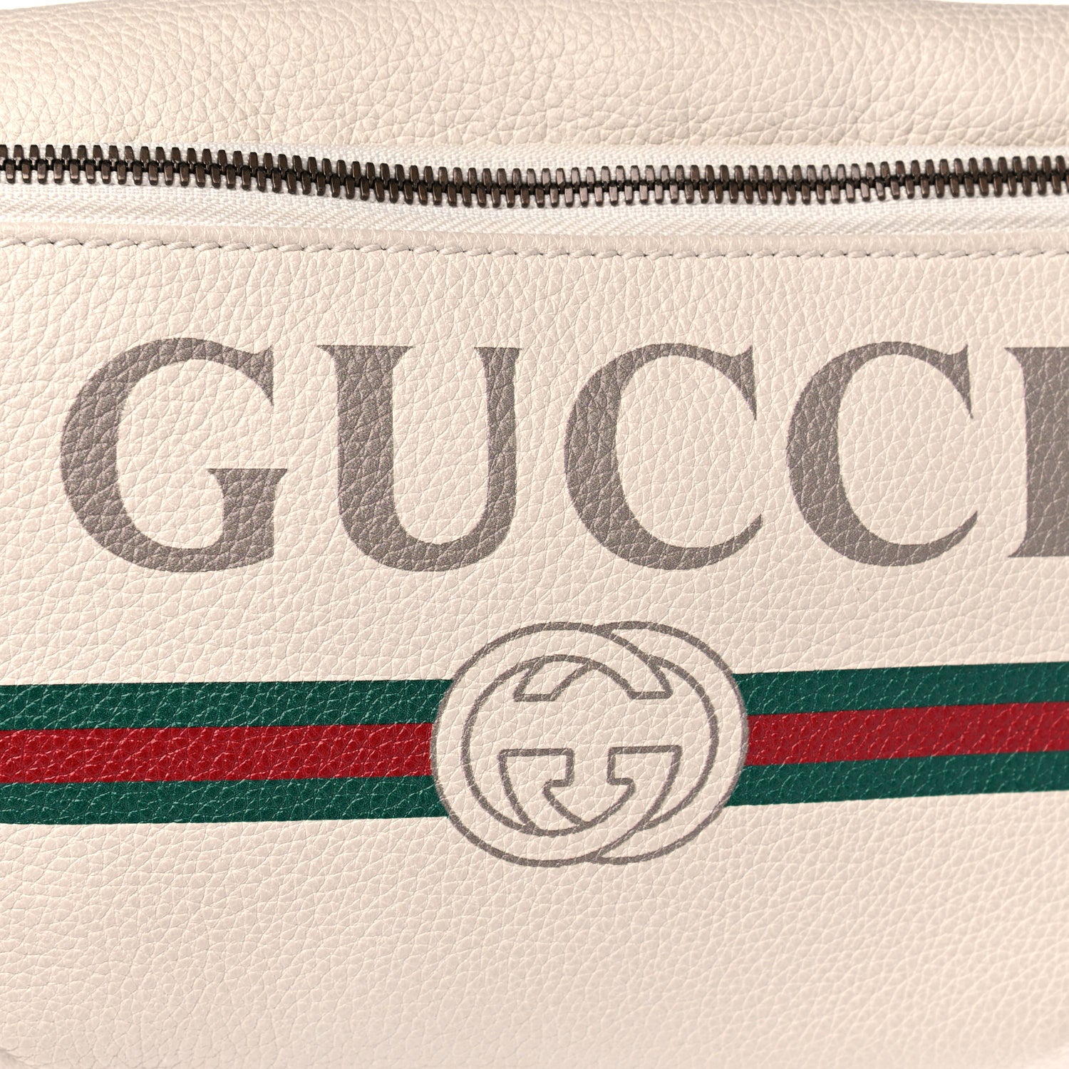 Gucci Grained Calfskin Logo Belt Bag White 9 of 12