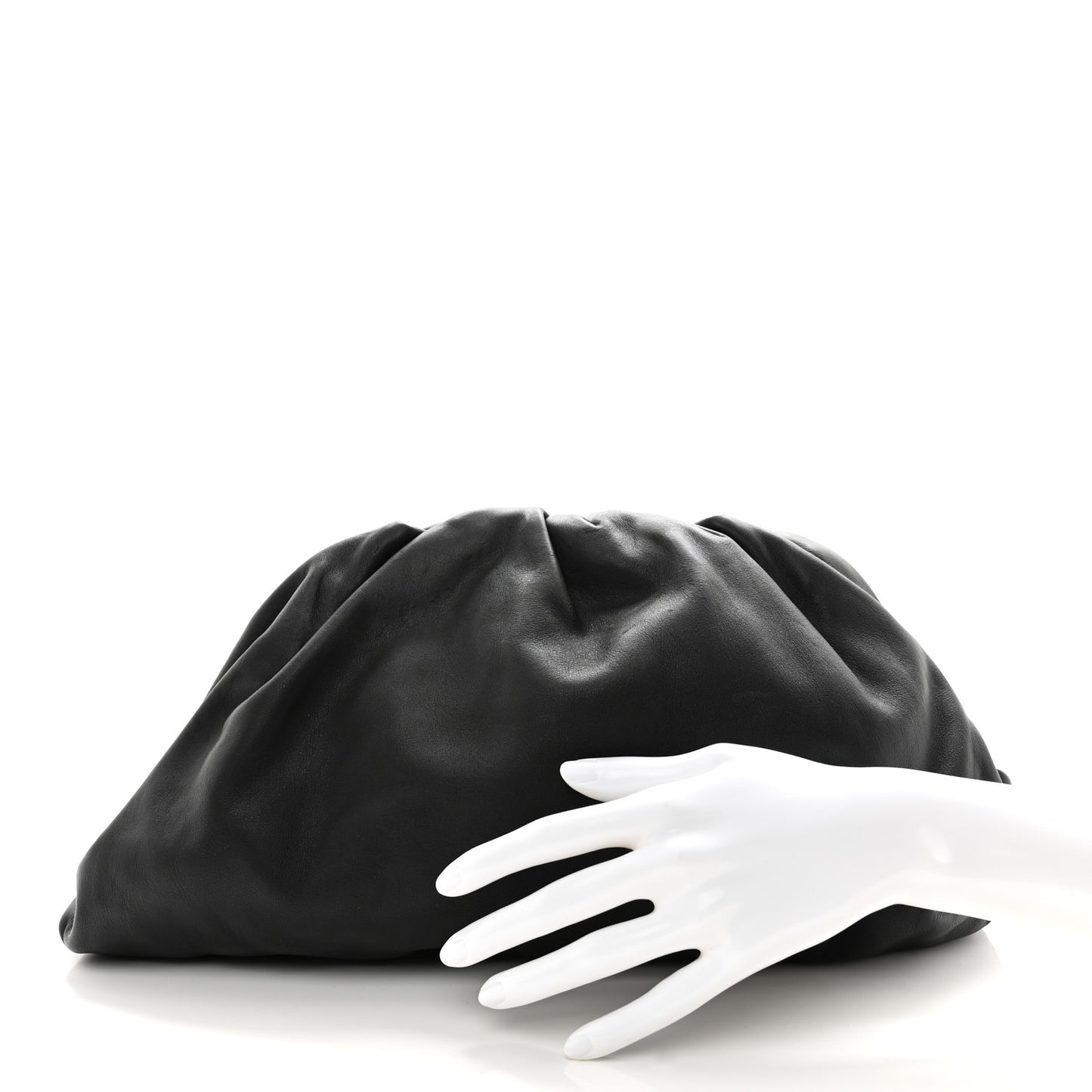 Smooth Butter Calf The Pouch Oversized Clutch Black