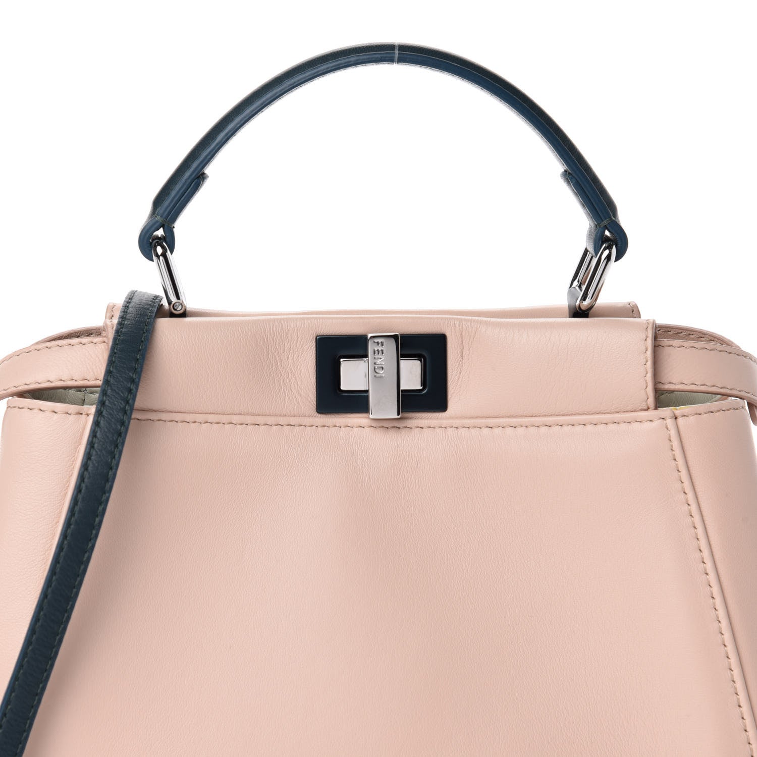 Fendi Nappa Colorblock Mini Peekaboo Iconic Satchel Soap Amazzonia Opal 11 of 11