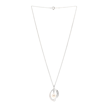 Mikimoto Sterling Silver Akoya Pearl 7-8mm Pendant Necklace 3 of 4