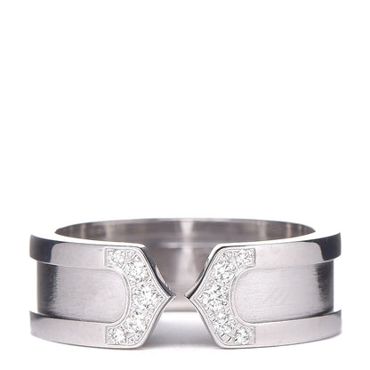 Cartier 18K White Gold Diamond 6.5 De Ring 52 6 1 of 6