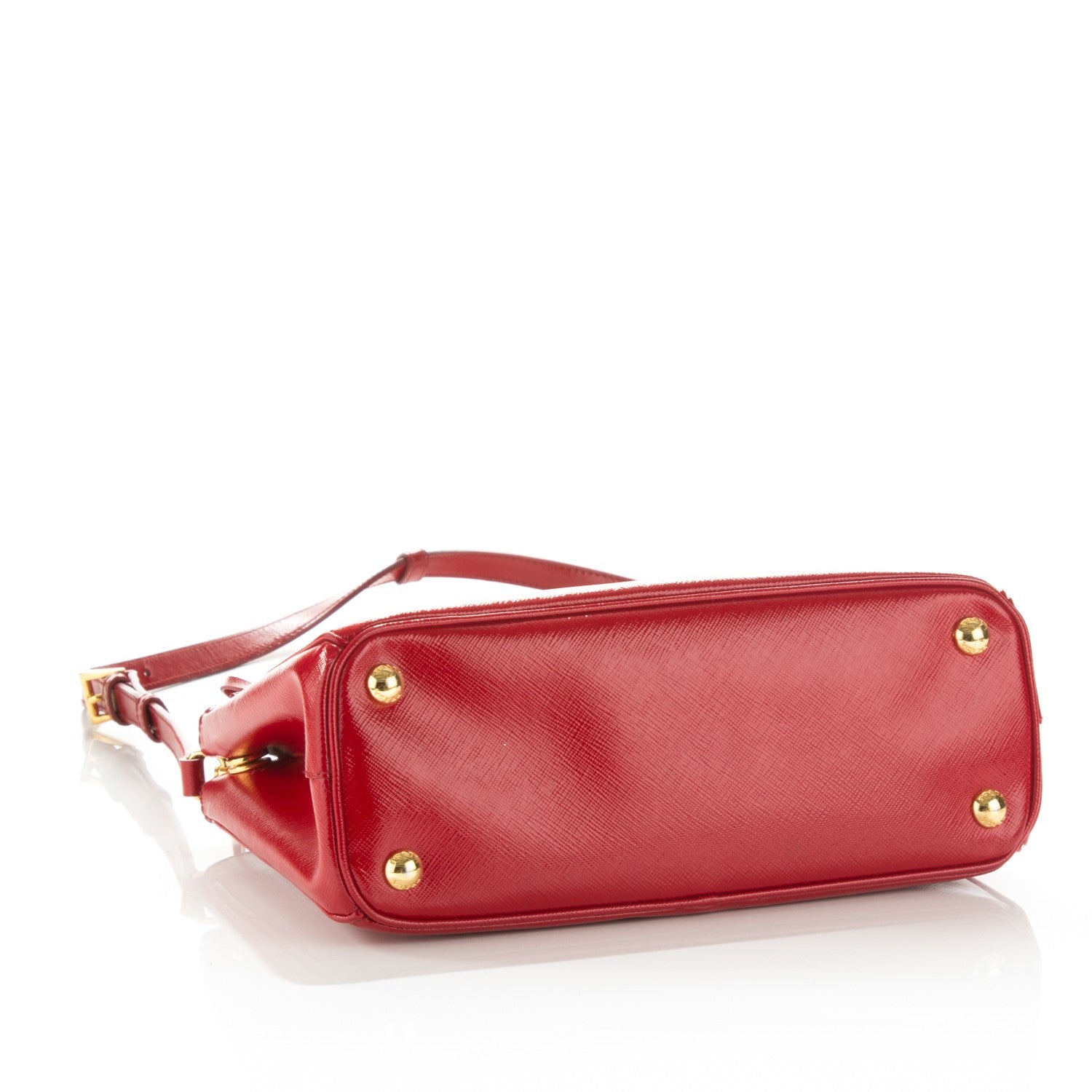 Prada Saffiano Vernice Mini Galleria Double Zip Tote Rosso 4 of 8