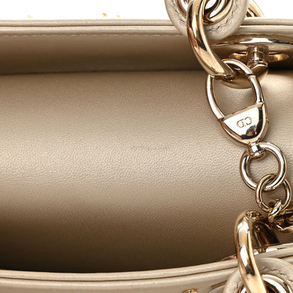 Christian Dior Metallic Lambskin Crystal Cannage Mini Lady Dior Platinum 13 of 14