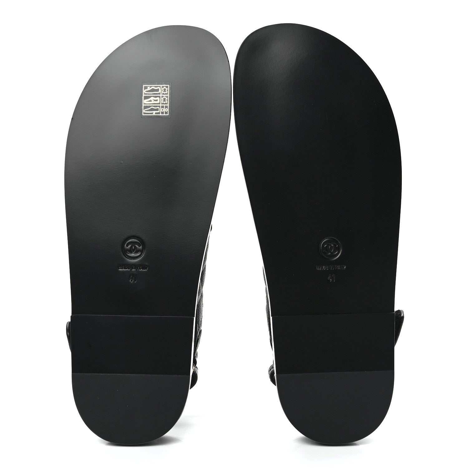 Chanel Grained Calfskin Velcro Dad Sandals 41 Black 5 of 8