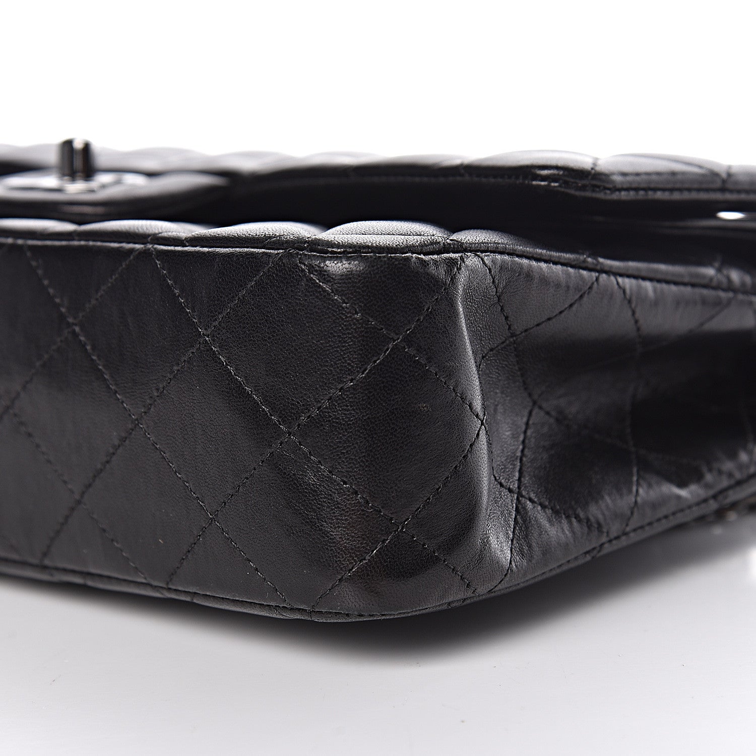 Chanel Lambskin Quilted Medium Double Flap Black 15 of 16