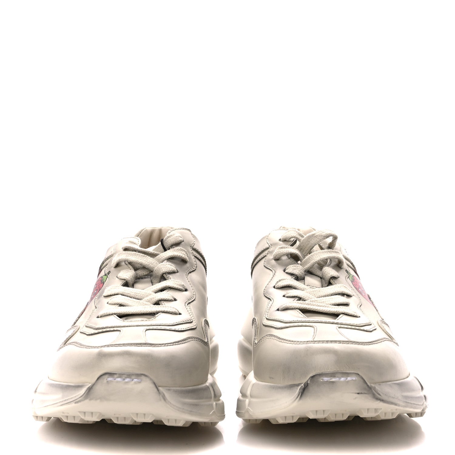 Gucci X PABLO DELCIELO Apollo Calfskin Strawberry Print Womens Rhyton Sneakers 41 Ivoire 2 of 10