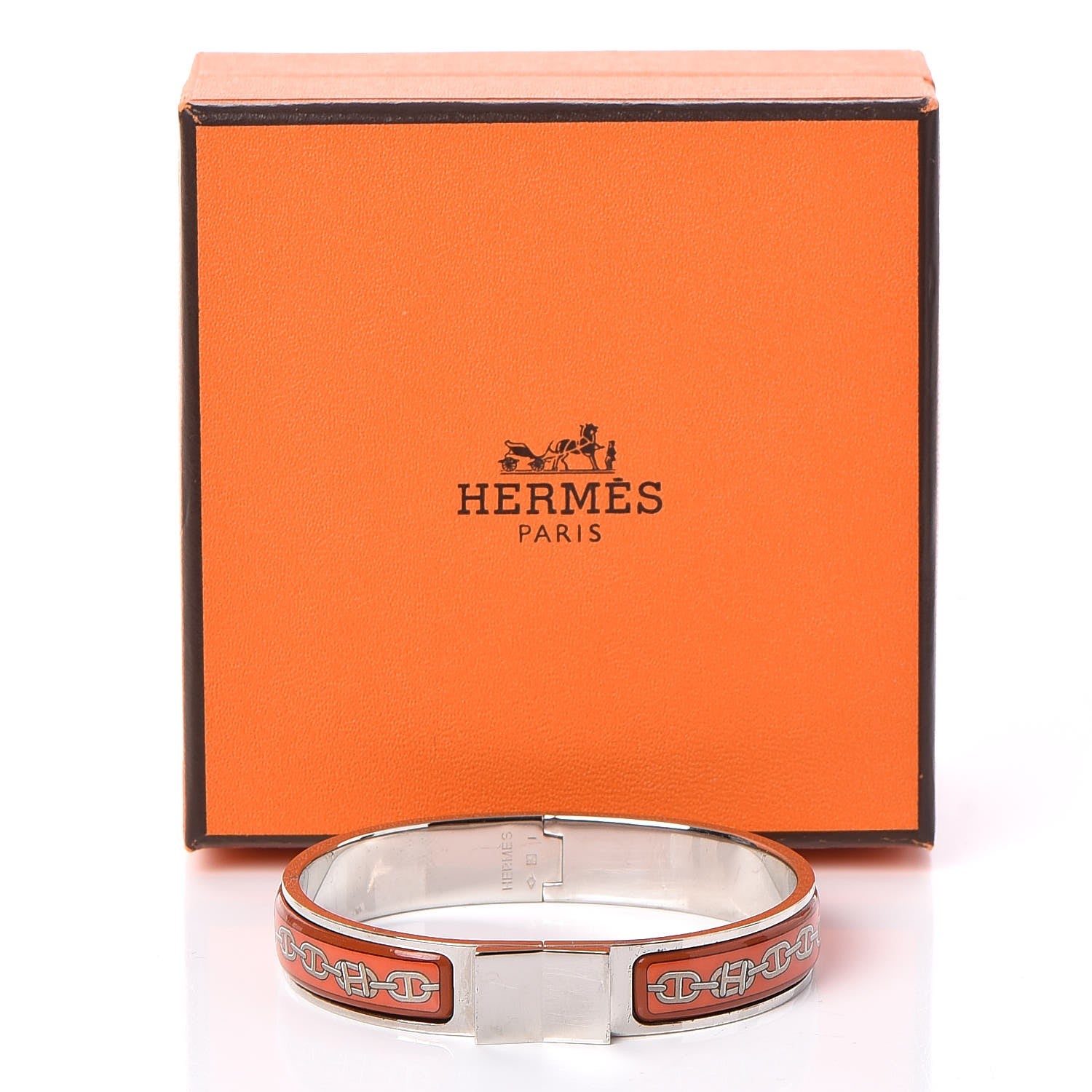 Hermes Enamel Printed Narrow Clic Clac Chaine d'Ancre Bracelet GM 10 of 10