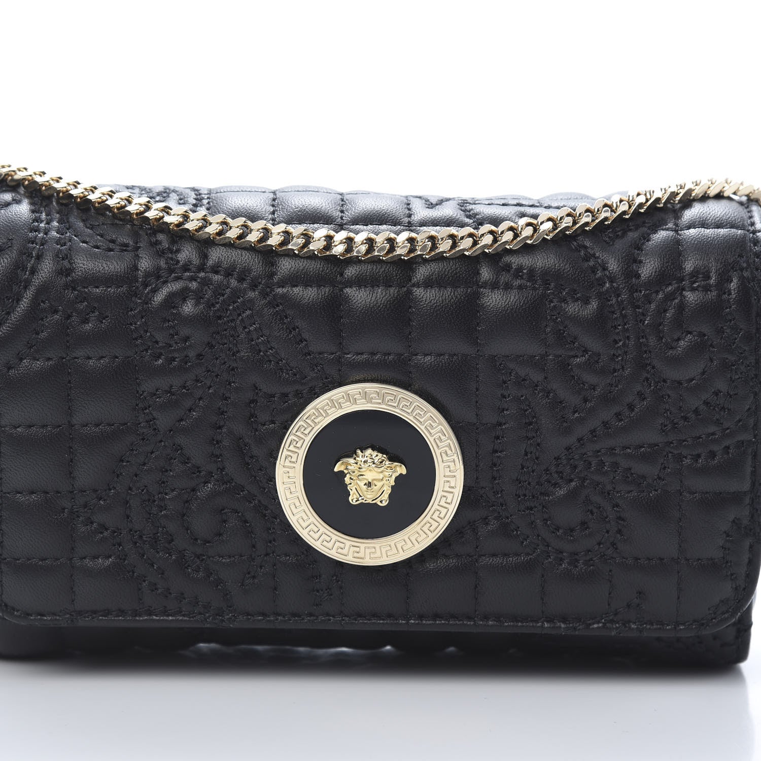 Versace Nappa Quilted Trapuntata Tribute Crossbody Black 7 of 10