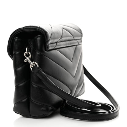Saint Laurent Calfskin Y Quilted Monogram Toy Loulou Crossbody Bag Black 3 of 10