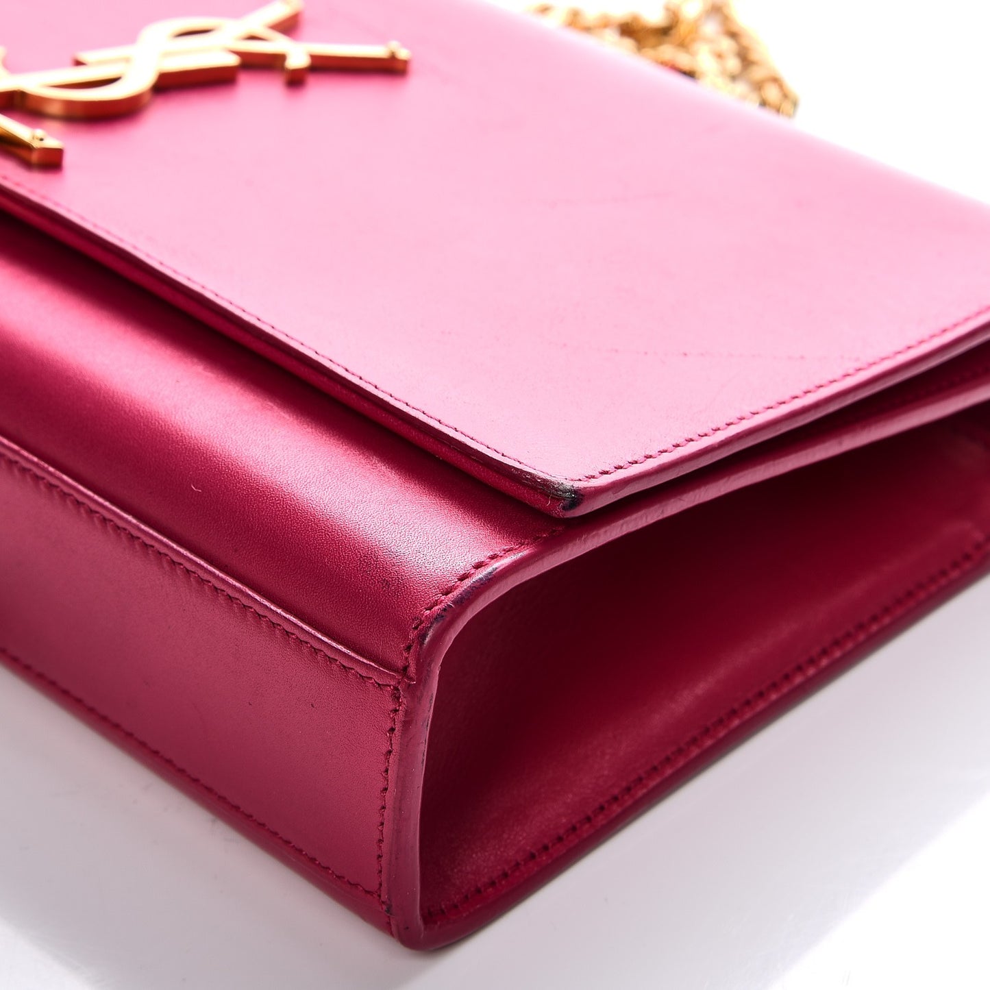 Smooth Calfskin Medium Classic Monogram Kate Tassel Satchel Fuchsia