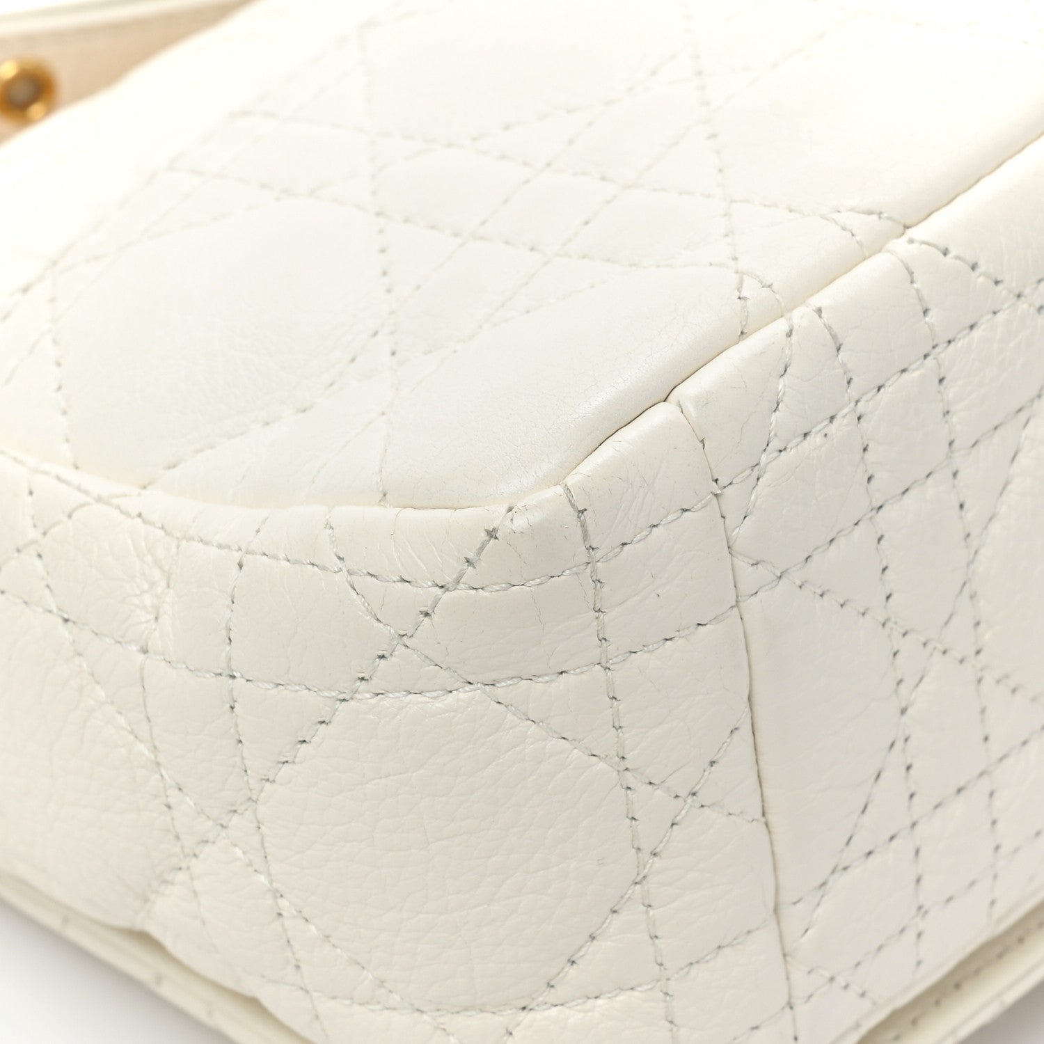 Christian Dior Calfskin Cannage Small Caro Bag Ivory 10 of 10