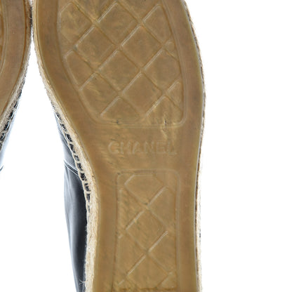 Chanel Lambskin CC Espadrilles 38 Black 6 of 10