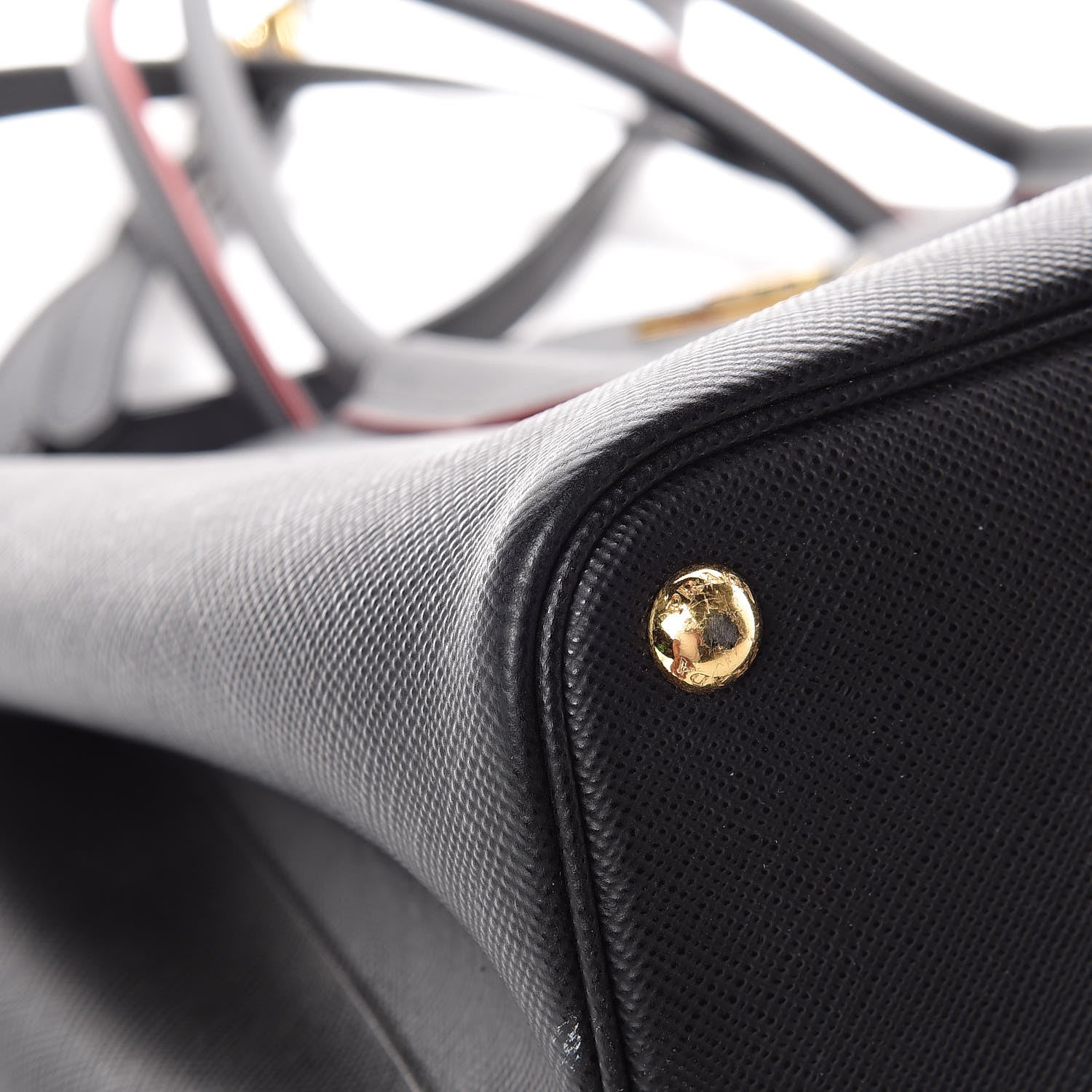 Prada Saffiano Cuir Large Double Bag Black Fuoco 20 of 23
