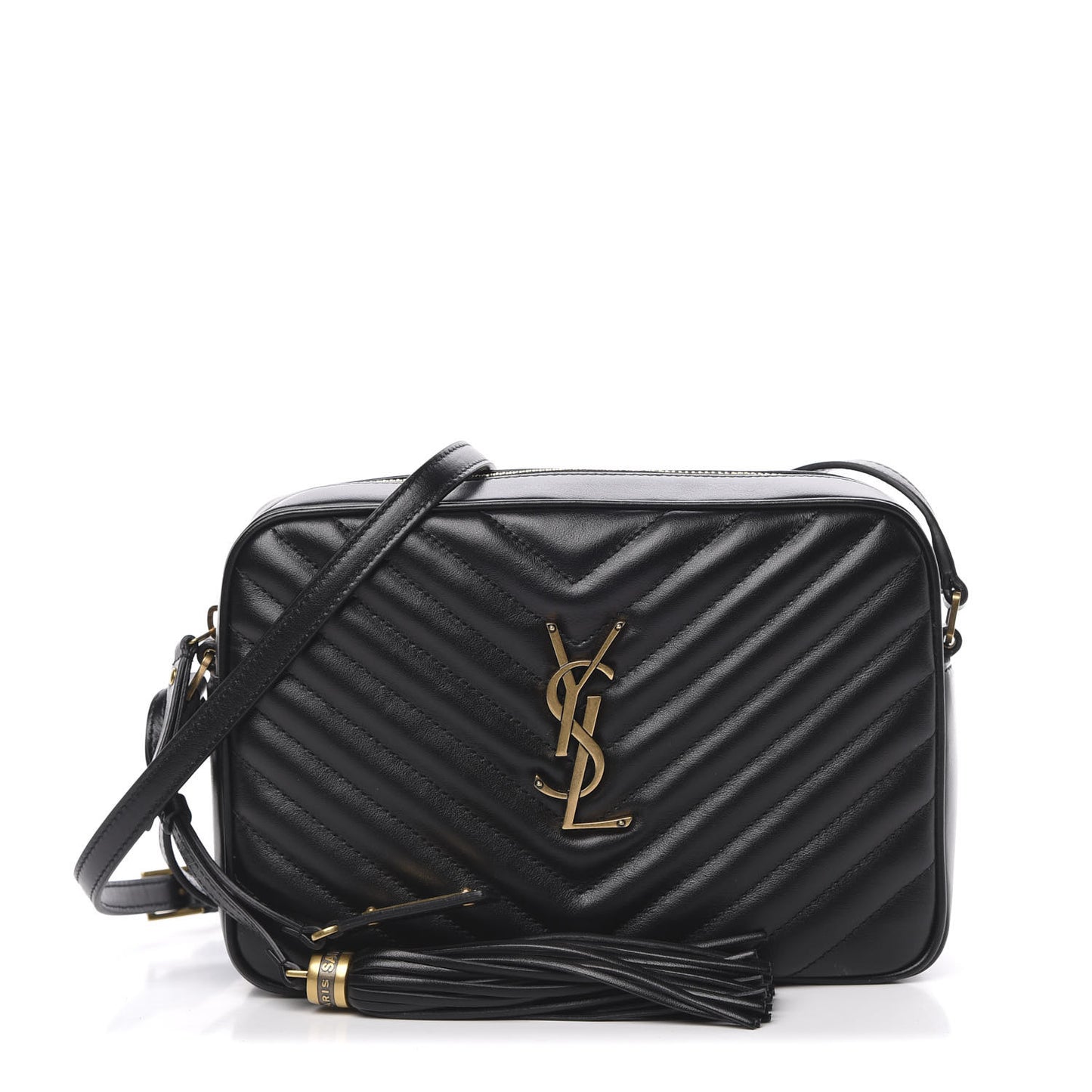 Calfskin Matelasse Monogram Lou Camera Bag Black