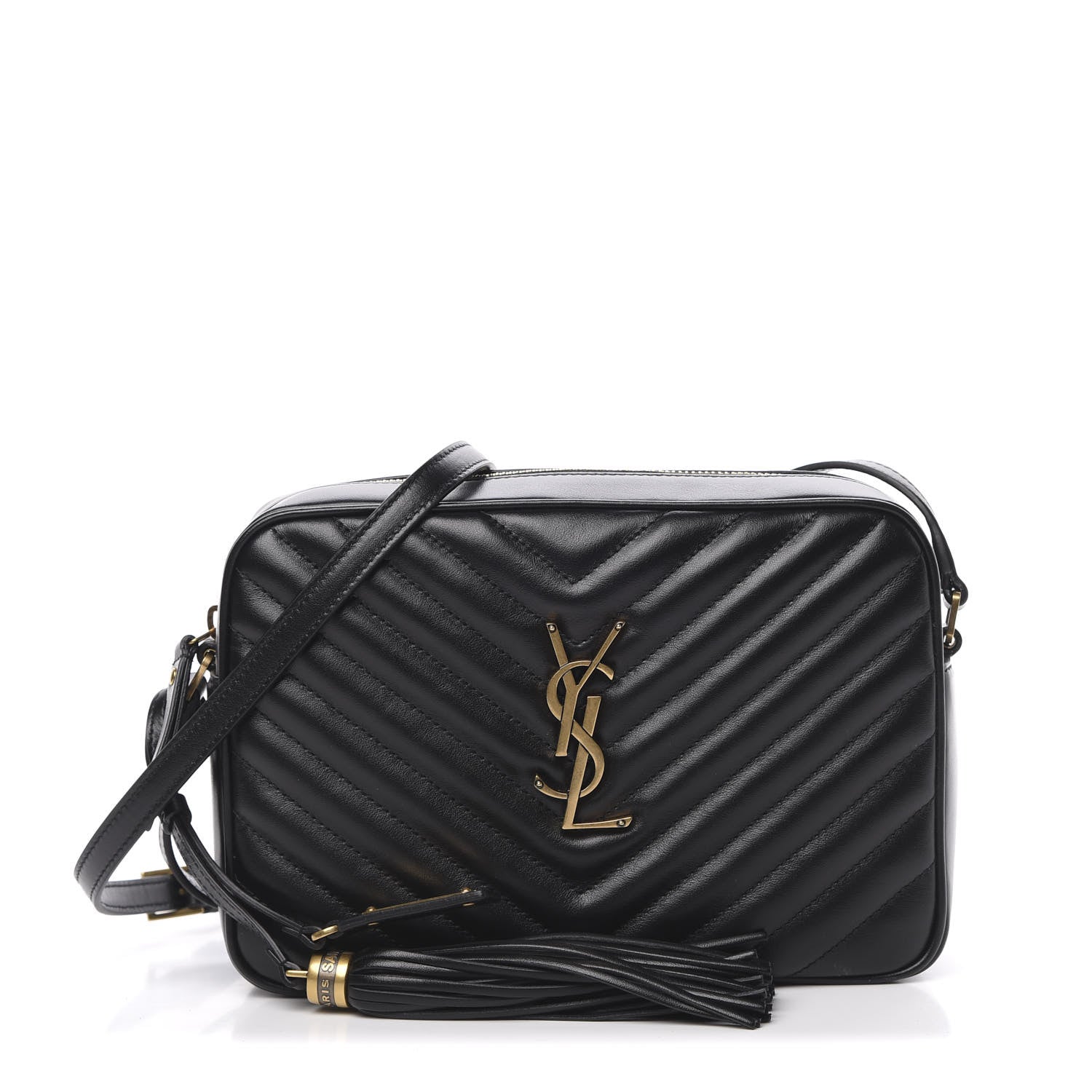 Saint Laurent Calfskin Matelasse Monogram Lou Camera Bag Black 1 of 9