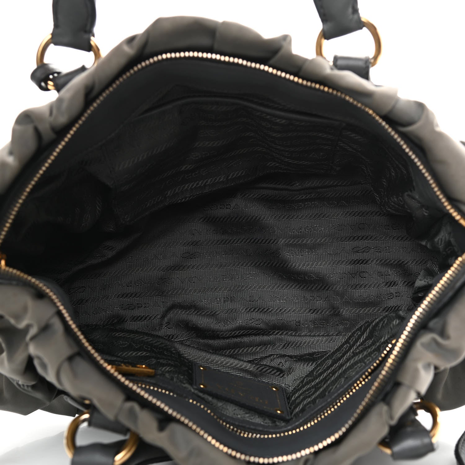 Prada Tessuto Nylon Gaufre Shopping Satchel Fumo 5 of 16