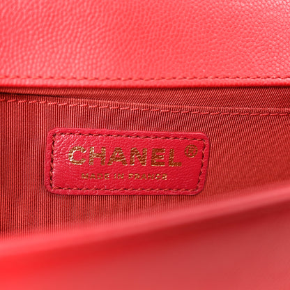 Chanel Caviar Quilted Medium Boy Flap Red 6 of 10