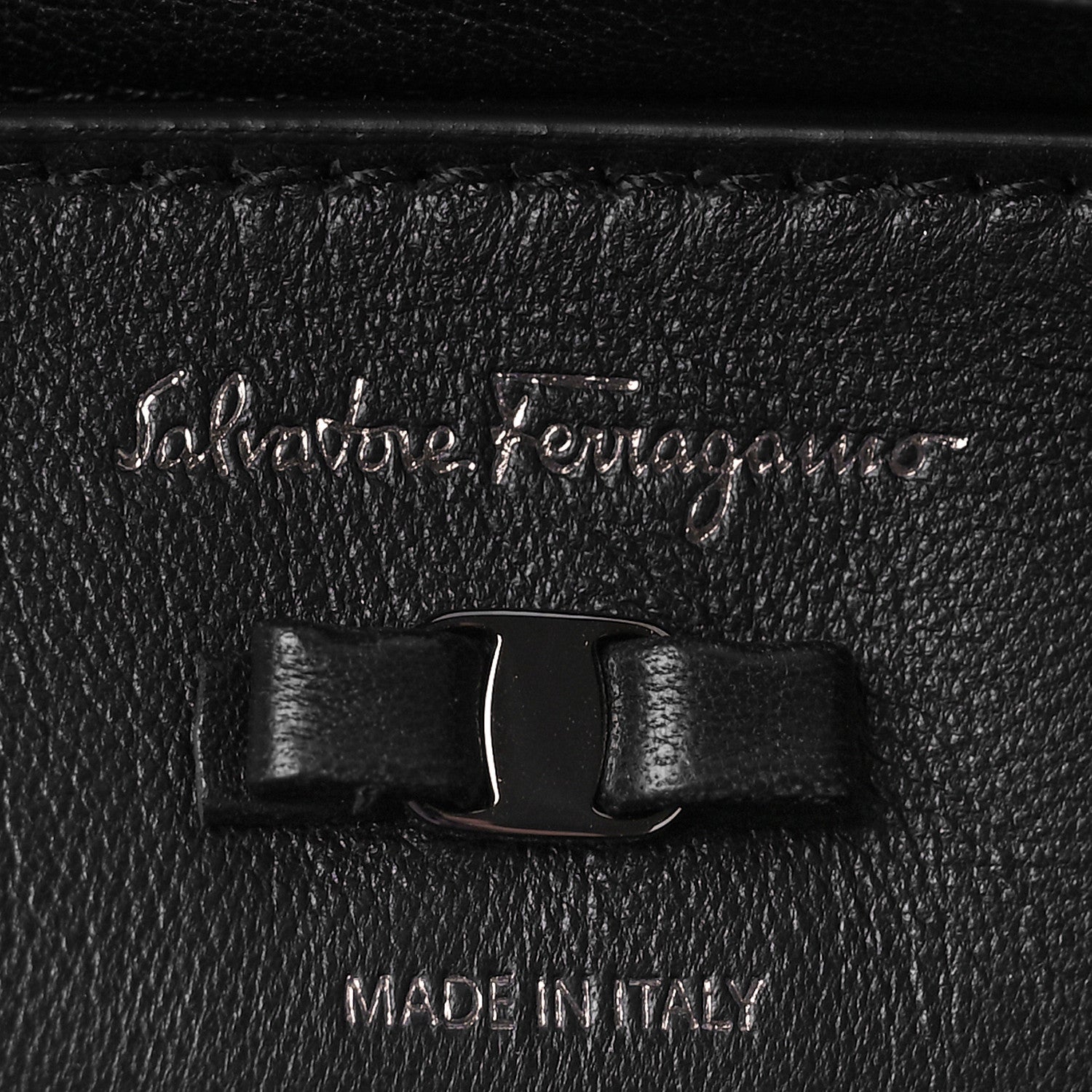 Salvatore Ferragamo Calfskin Medium Viva Bow Shoulder Bag Black 7 of 9