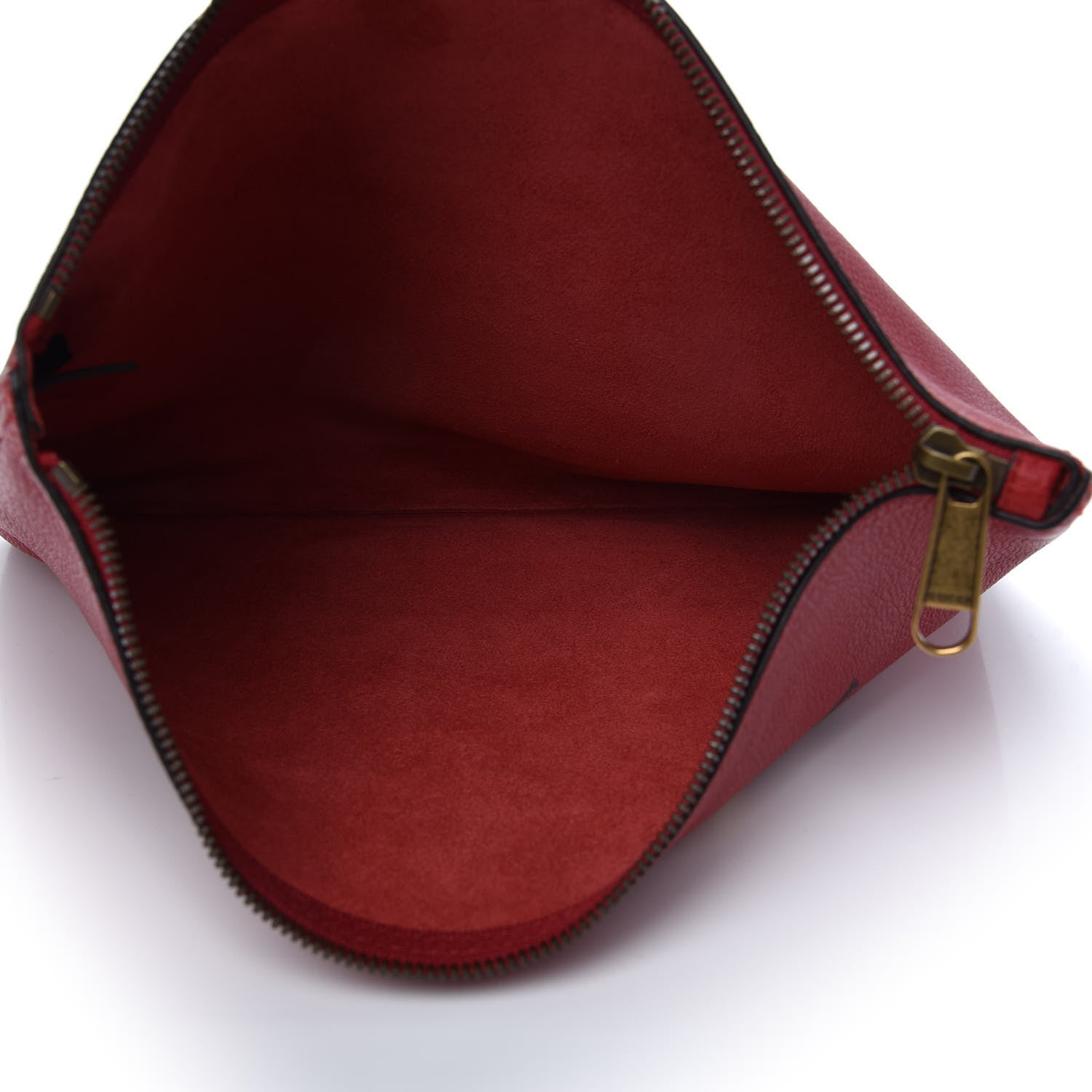 Gucci Pebbled Calfskin Medium Logo Portfolio Clutch Hibiscus Red 5 of 7